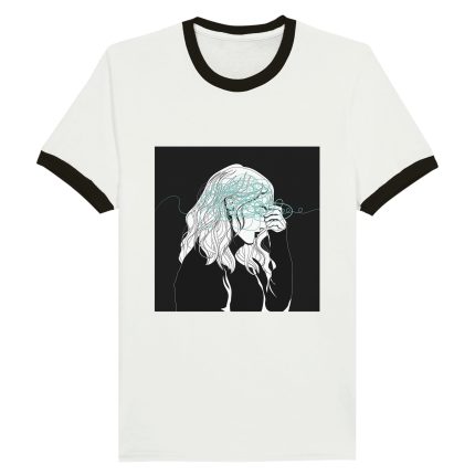 Tangled Thoughts Line Art Graphic T-Shirt Unisex Ringer T-shirt