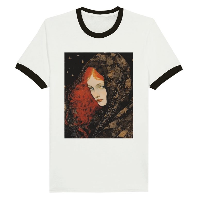 Woman Portrait Gothic Style Unisex Ringer T-shirt