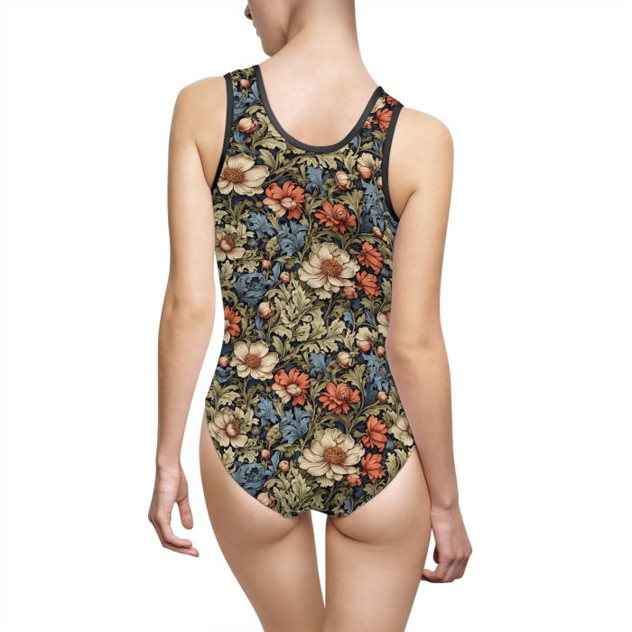Vintage Floral One-Piece Swimsuit – Elegant Botanical Bathing Suit