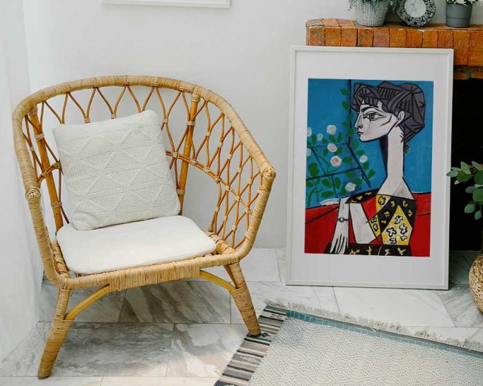 Portrait of Jacqueline Roque by Picasso - Stylized Profile Portrait Poster Wall Art
