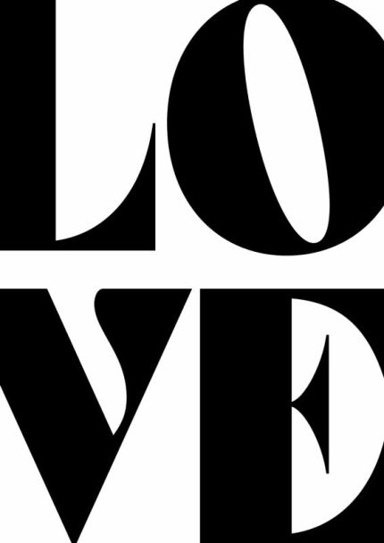 LOVE Graphic Print: Bold Black & White Art Poster Wall Art