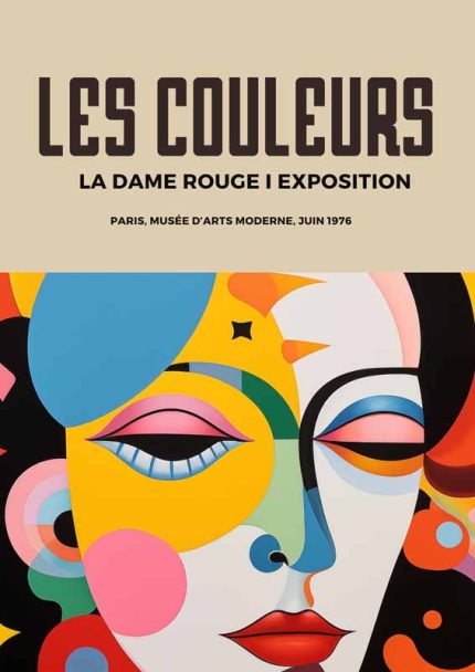 Les Couleurs Exhibition Poster: 1976 Paris Art Poster Wall Print