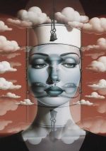 Surreal Woman Art: Cloud Portrait Painting
