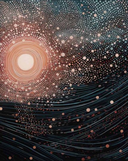 Abstract Cosmic Art Print - Sun, Stars, and Night Sky Aesthetic Poster Prints: Elevate Your Space with Trendy Designs