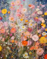 Impressionistic Wildflower Garden Painting - Floral Art Aesthetic Poster Prints: Elevate Your Space with Trendy Designs