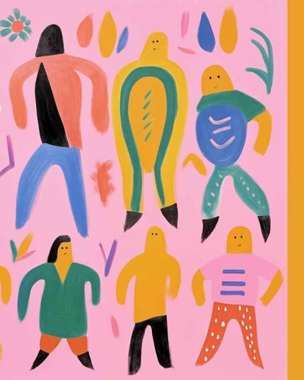 Cheerful Abstract Figures on Pink Background - Playful Art Print Aesthetic Poster Prints: Elevate Your Space with Trendy Designs