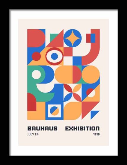 Bauhaus Exhibition Wooden Framed Poster Wall Art