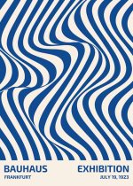 Blue Op Art Bauhaus Exhibition Poster - Frankfurt, July 19, 1923 Bauhaus Printed Poster