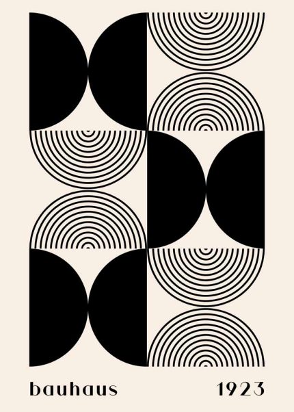 Vintage Bauhaus Poster - Abstract Geometric Art, 1923 Bauhaus Printed Poster