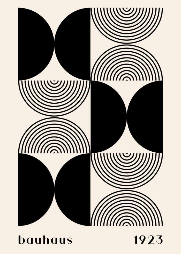 Vintage Bauhaus Poster - Abstract Geometric Art, 1923 Bauhaus Printed Poster