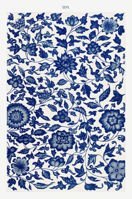 Chinese Botanical Floral Print Wall Art Poster