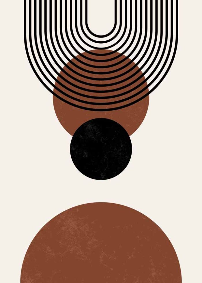 Boho Abstract Print Wall Art Poster - Image 1