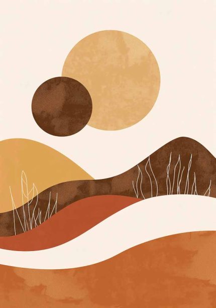 Boho Abstract Print Wall Art Poster