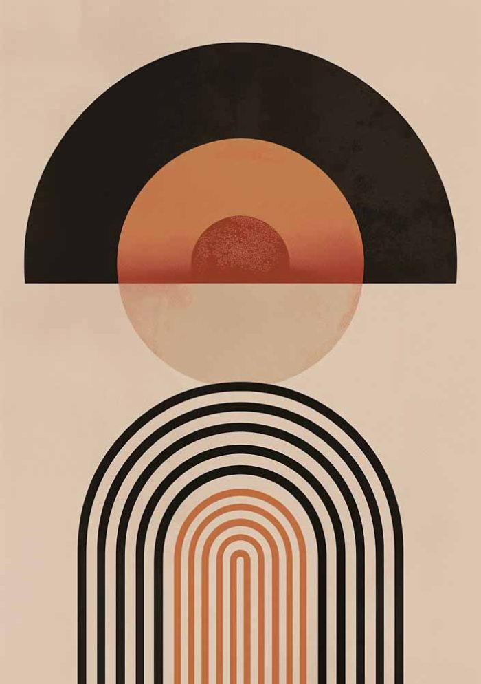 Boho Abstract Print Wall Art Poster - Image 1