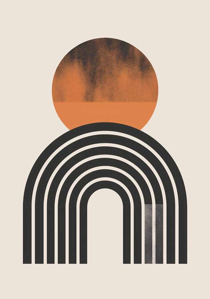 Boho Abstract Print Wall Art Poster - Image 1