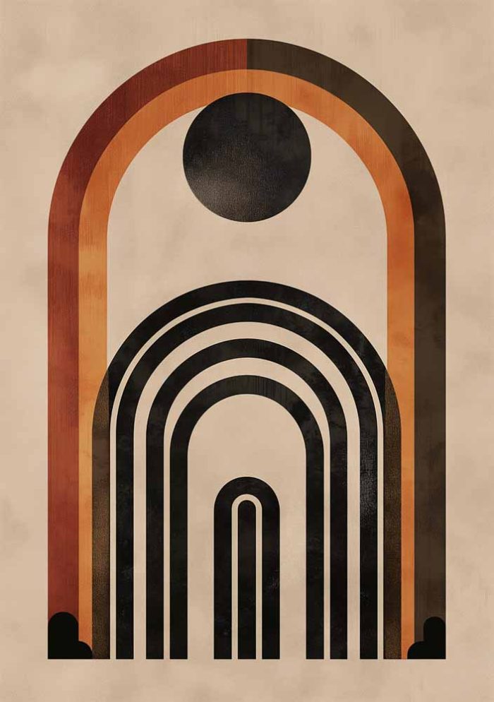 Boho Abstract Print Wall Art Poster - Image 1