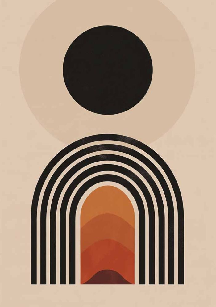 Boho Abstract Print Wall Art Poster - Image 1