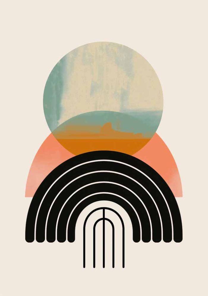 Boho Abstract Print Wall Art Poster - Image 1