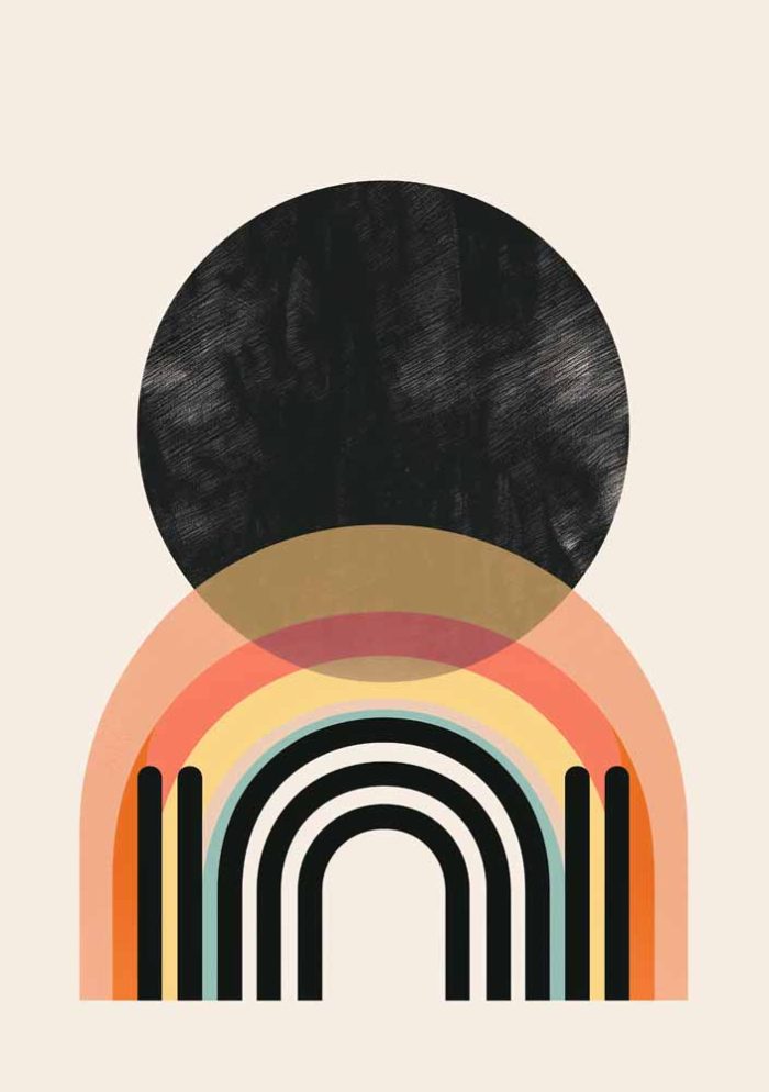 Boho Abstract Print Wall Art Poster - Image 1