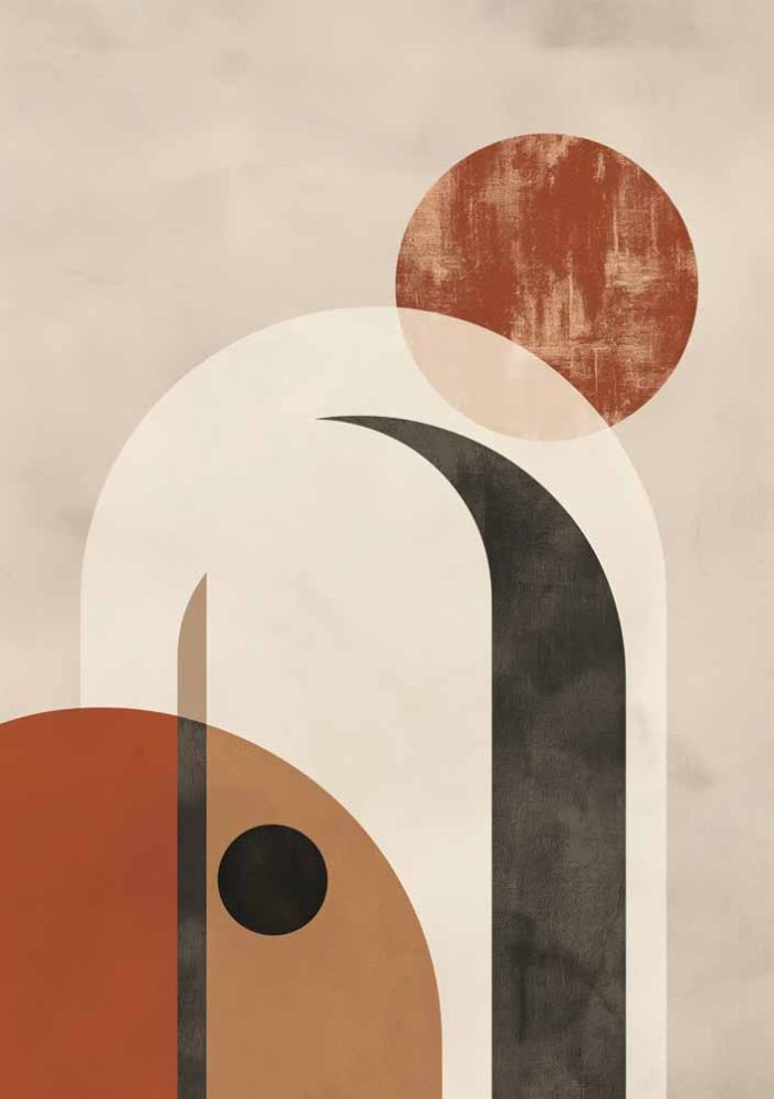 Boho Abstract Print Wall Art Poster - Image 1