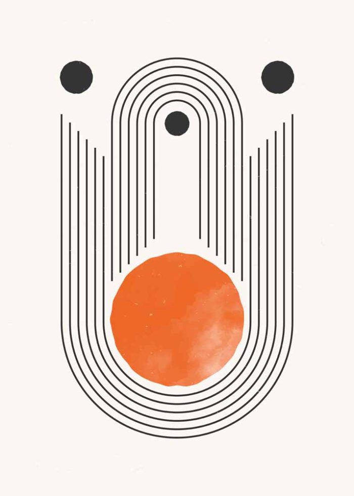 Boho Abstract Print Wall Art Poster - Image 1