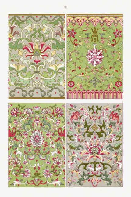 Chinese Botanical Floral Print Wall Art Poster