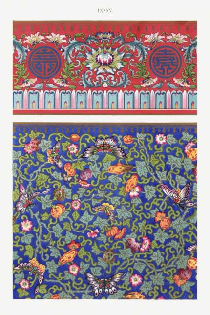 Chinese Botanical Floral Print Wall Art Poster