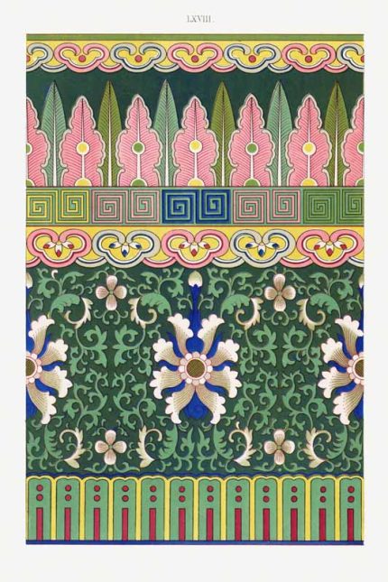 Chinese Botanical Floral Print Wall Art Poster