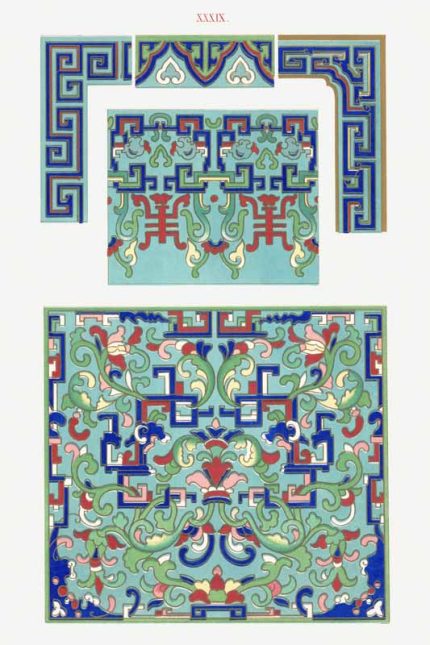 Chinese Botanical Floral Print Wall Art Poster