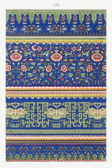 Chinese Botanical Floral Print Wall Art Poster