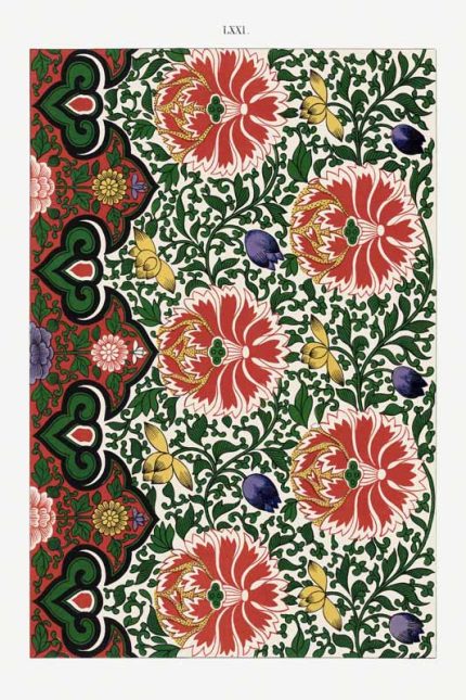 Chinese Botanical Floral Print Wall Art Poster