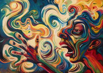 The Scream Within - Abstract Emotional Painting Expressionism Art AI Print Wall Art Poster
