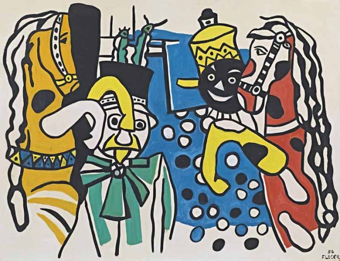 Clowns and Horses by Fernand Leger | Cubist Art 1954 Wall Art Poster - Image 1