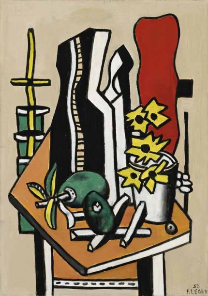 Fernand Léger Deux fruits et des fleurs jaunes 1952 Wall Art Poster