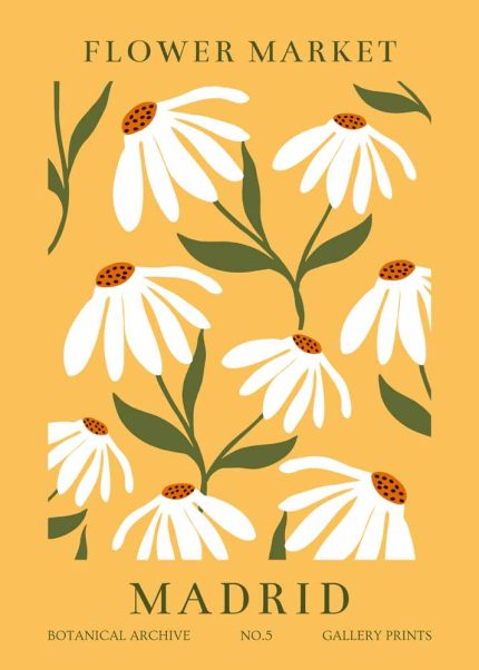 Floral Market Madrid Botanical Flower Print Wall Art Poster
