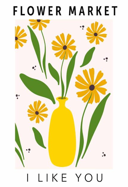 Flower Market Botanical Flower Print Wall Art Poster