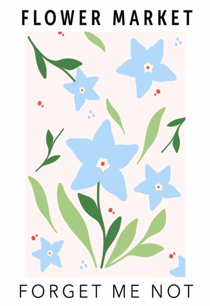 Flower Market Botanical Flower Print Wall Art Poster