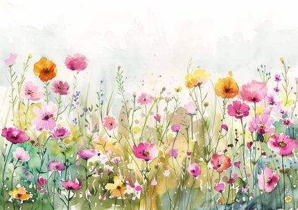 Wildflower Meadow Painting - Colorful Floral Field Art Print
