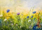 Wildflower Meadow Painting - Colorful Floral Field Art Print