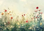 Wildflower Meadow Painting - Colorful Floral Field Art Print