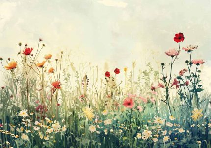 Wildflower Meadow Painting - Colorful Floral Field Art Print