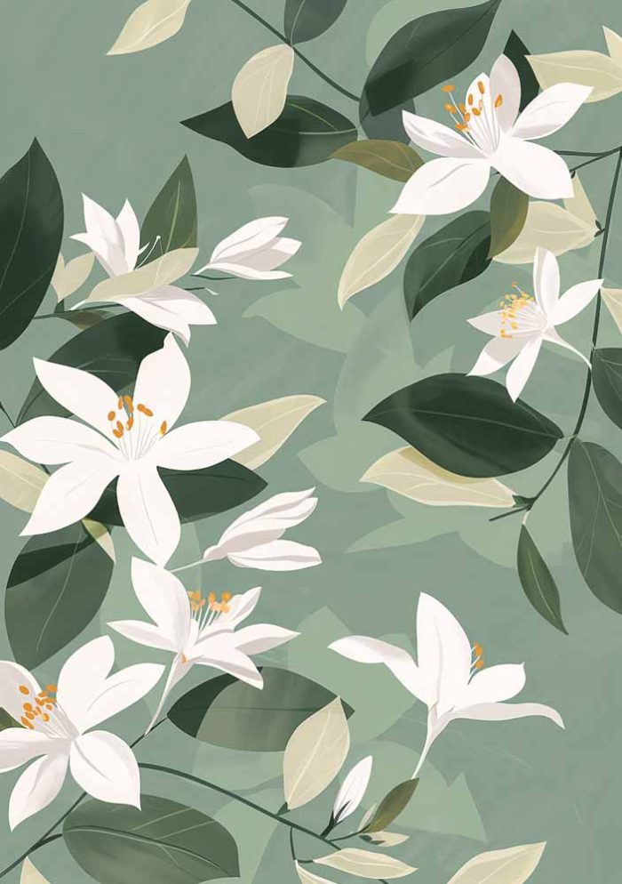 Floral Botanical Flower Print Wall Art Poster - Image 1