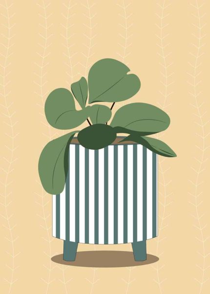 Potted Succulent Illustration - Minimalist Plant Art Print Floral Botanical Flower Print Wall Art Poster