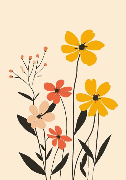 Floral Botanical Flower Print Wall Art Poster