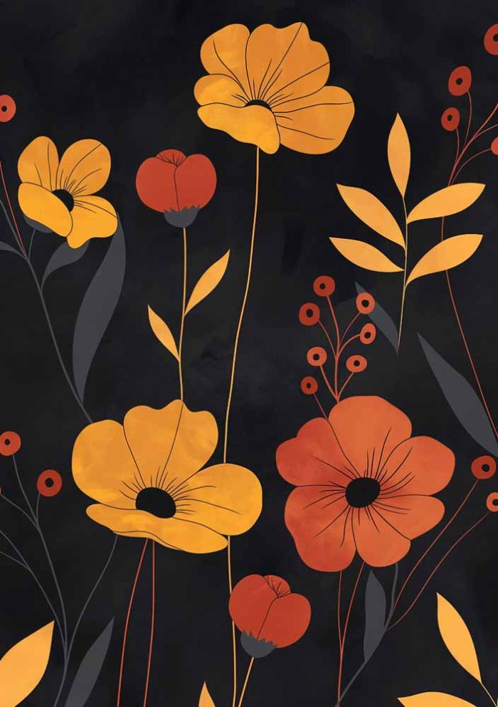 Floral Botanical Flower Print Wall Art Poster - Image 1