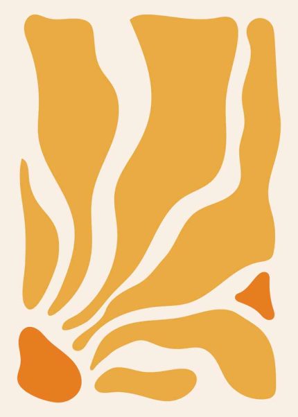 Abstract Organic Shapes - Modern Minimalist Art Print Floral Botanical Flower Print Wall Art Poster