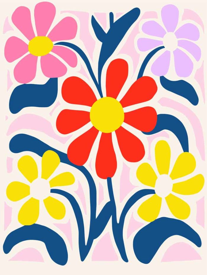 Floral Botanical Flower Print Wall Art Poster - Image 1