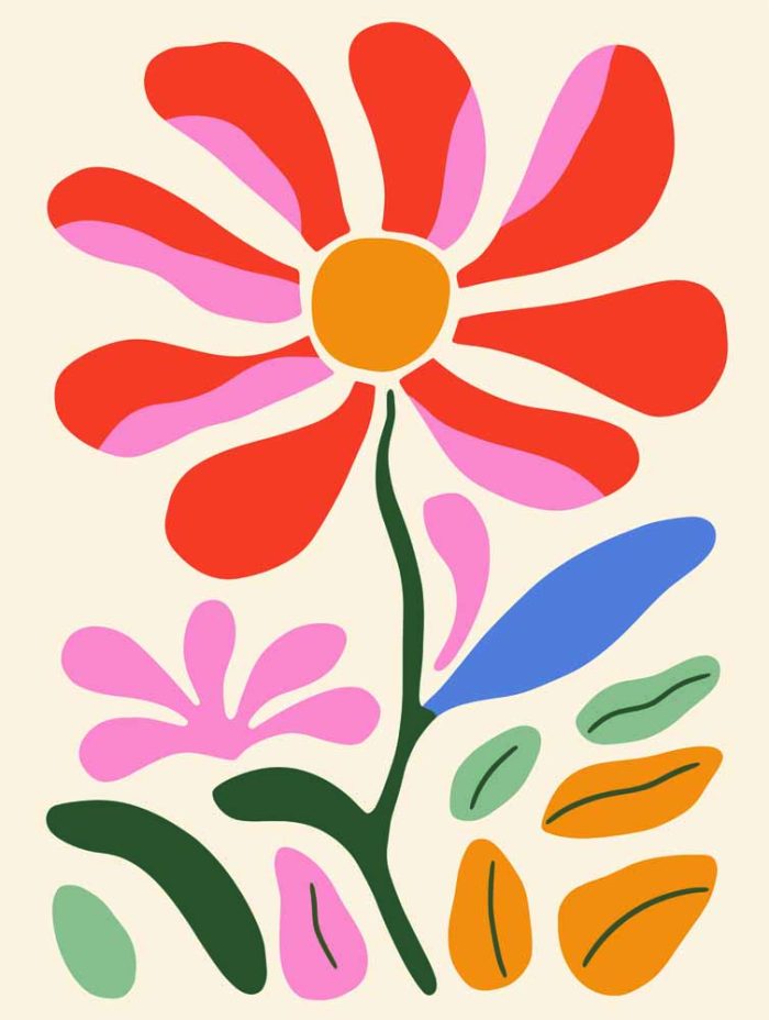 Floral Botanical Flower Print Wall Art Poster - Image 1