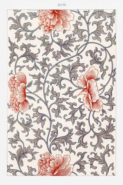 Chinese Botanical Floral Print Wall Art Poster