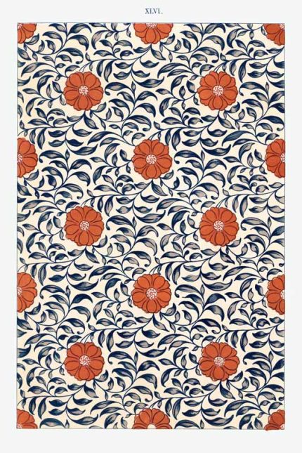 Chinese Botanical Floral Print Wall Art Poster